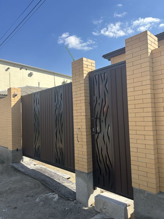 Уличная ворота калитка автоматика Дорхан узоры