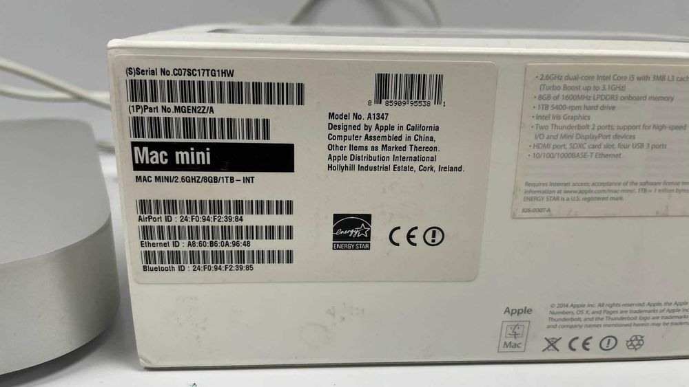 Apple Mac mini A1347 (Late 2014) i5 2.6GHz / 8GB RAM / 1TB HDD - 2бр.