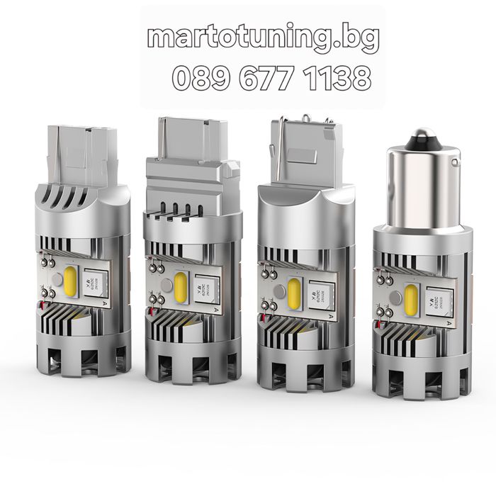 DRL Led audi 30W Лед Крушки Дневни Светлини  Canbus P21W BAU15s 7440