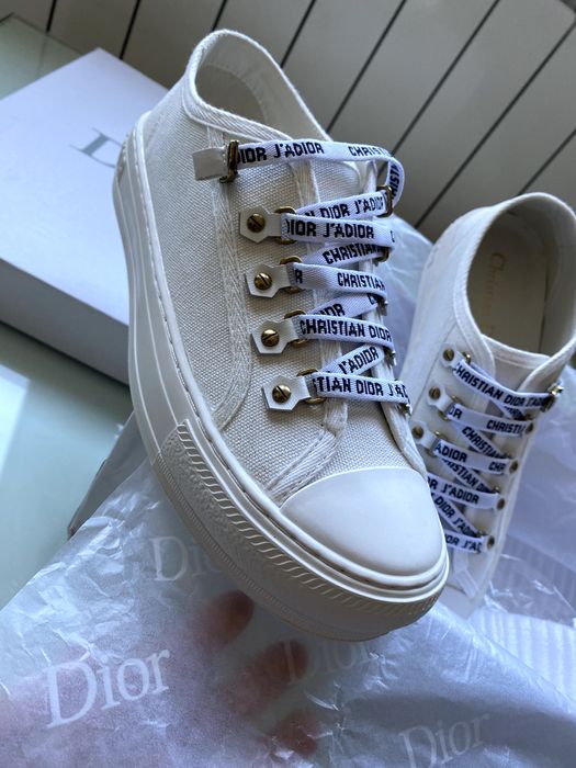 Walk'n'Dior Sneaker, White Cotton Canvas/ Диор Обувки, Бели
