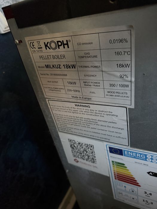 Vand termosemineu  pe peleti 18kw