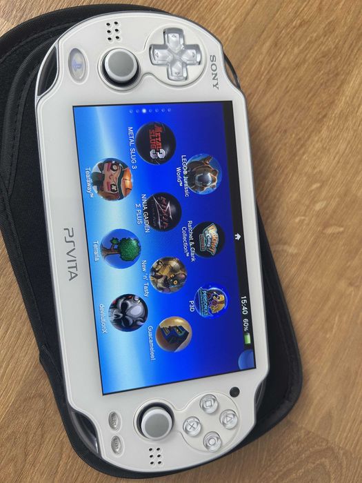 PS Vita OLED Crystal White modată — 128GB, ecran superb | Japonia