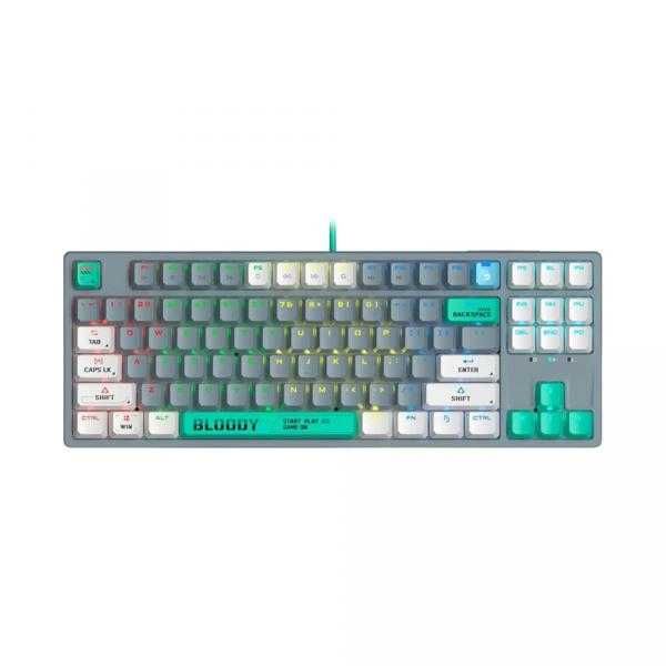 Игровая проводная клавиатура  Bloody S87 (ENERGY WHITE) RED SWITCH 1.4