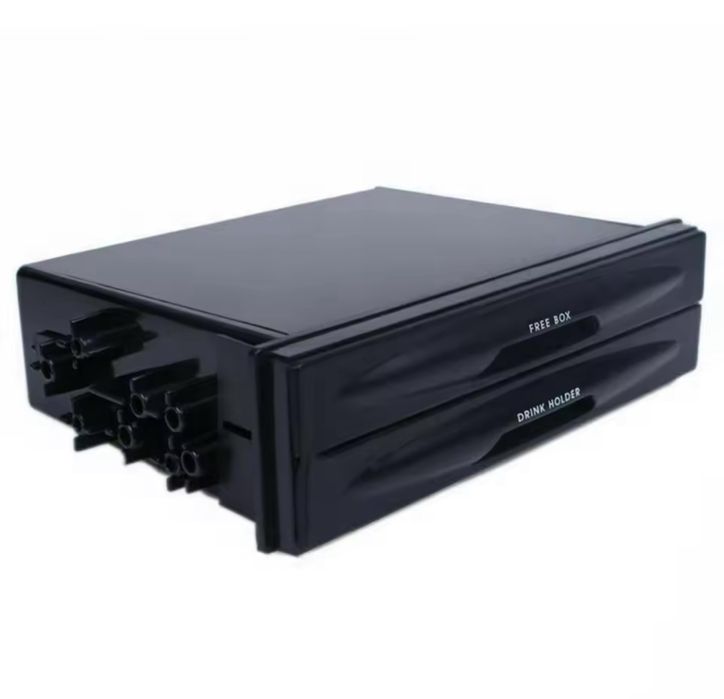 Suport pahare auto universal 2 in 1, 1 DIN Multifunctional, Negru