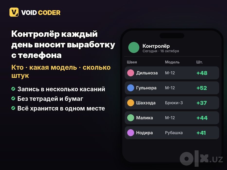 Программа для швейного цеха — учёт выработки и сдельной зарплаты