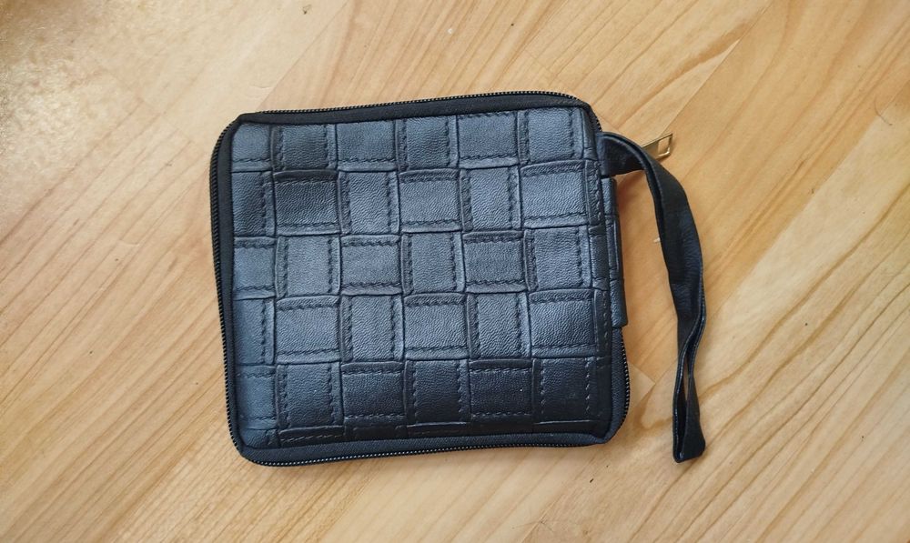 Барсетка черная, кожзам