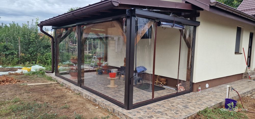 Folie cristal transparent inchidere terasa .