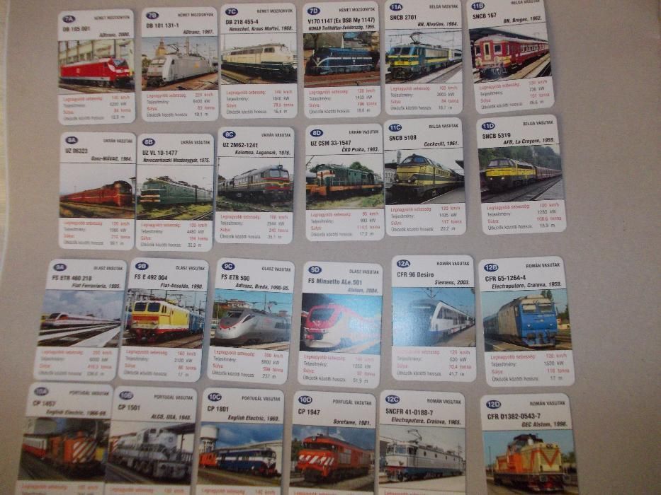 Vand Carti de Joc cu Locomotive