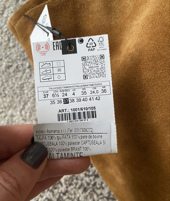 Cizme Zara din piele, noi