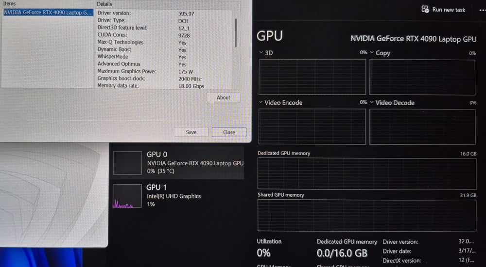 Laptop gaming RTX 4090 16GB i9 13900HX 17" 2K 240Hz