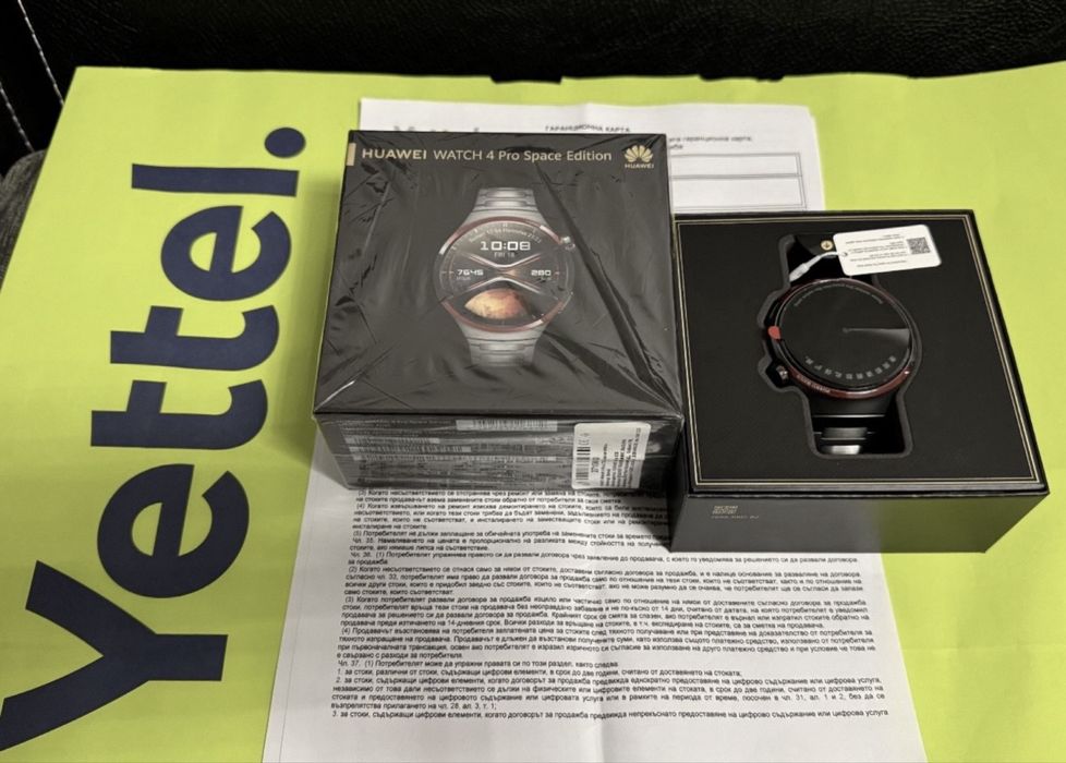 ЧИСТО НОВ 48mm Huawei Watch 4 Pro Space Edition Yettel Гаранция 2026г.