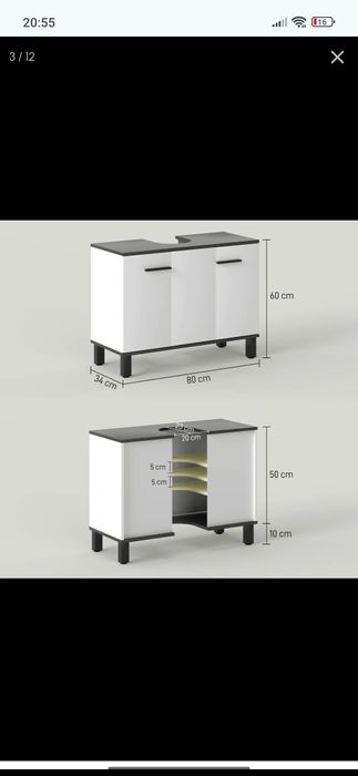 Dulap de baie suspendat