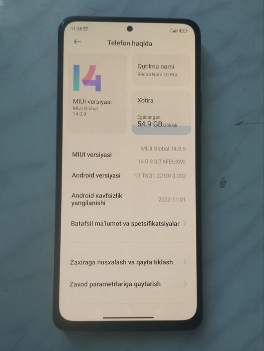Redmi not 10 pro 8/256