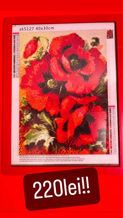 Goblen cu diamante lucrate manual