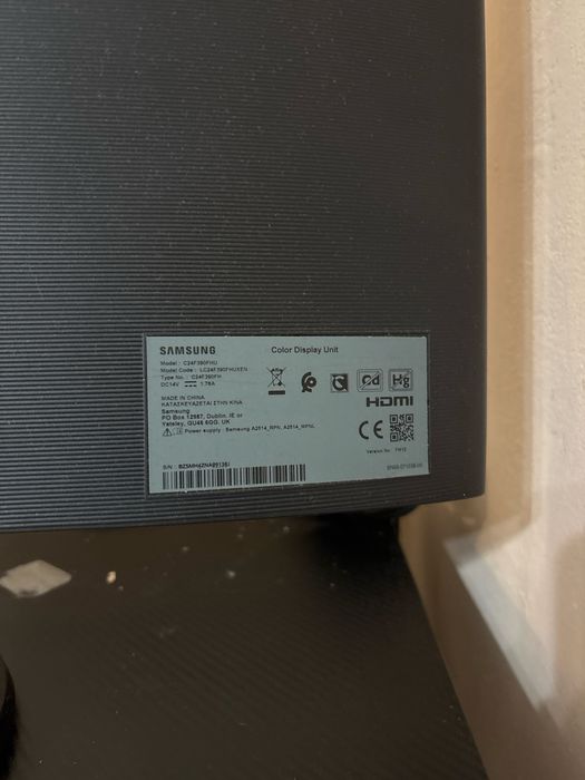 24” Curved Samsung Monitor – Full HD 1080p, HDMI, Перфектен за Gaming/Office