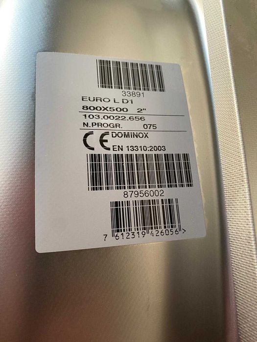 Chiuvetă Dominox din inox, 80×50 cm,  – folosită foarte puțin, stare excelentă!