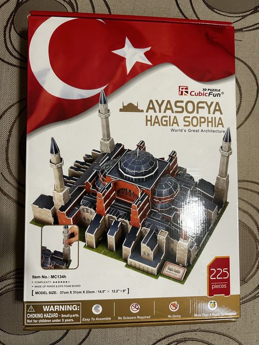3D Пъзел Cubic Fun от 225 части – Hagia Sophia