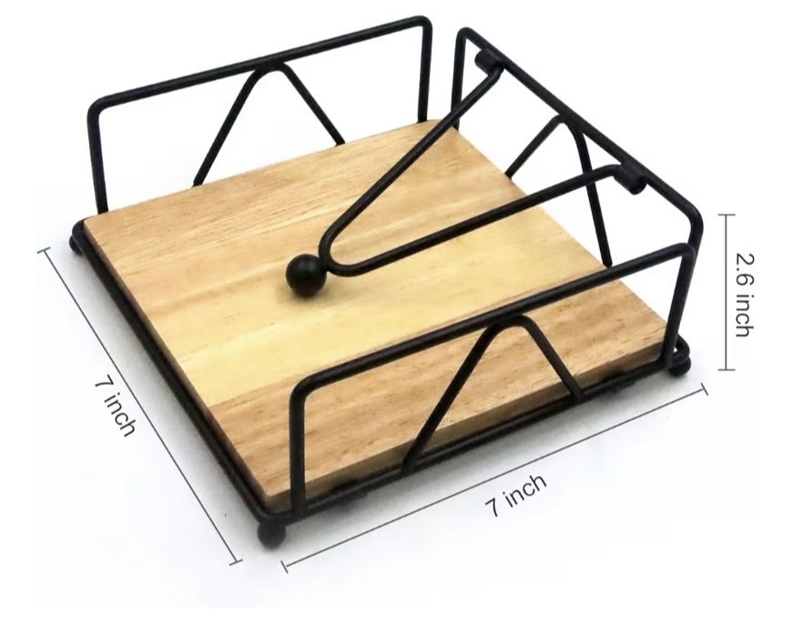 Suport servetele din lemn si metal nou, la cutie