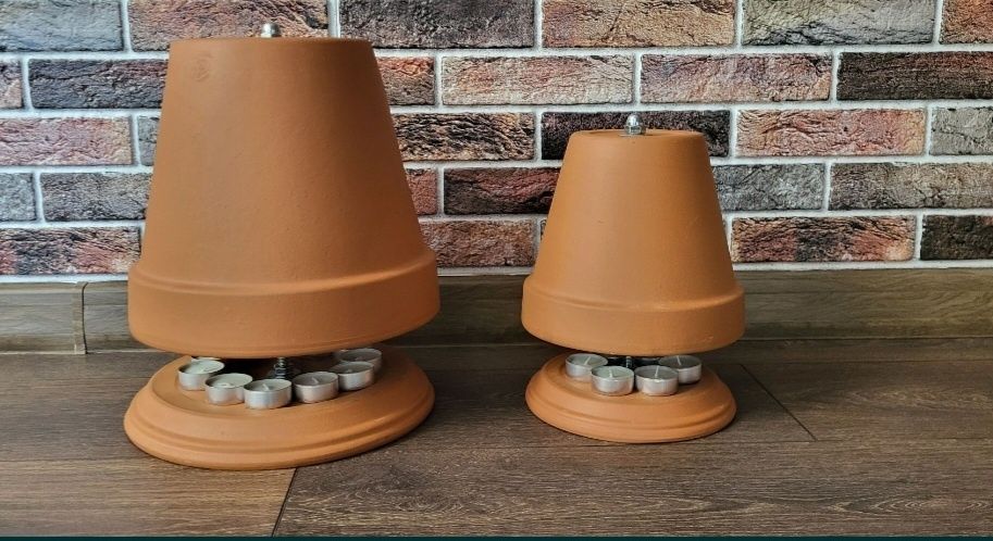 Lampa decorativa incalzire din teracota cu lumanari!
