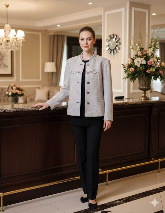 Sacou-jacheta elegant, gri deschis, 80% lana, marimea 44,