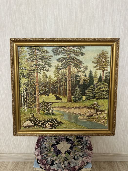 Картина Масло, Мишки в лесу.