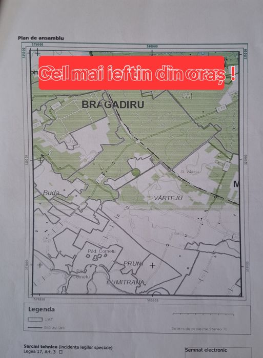 Proprietar vând teren central Bragadiru