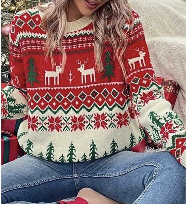 Дамски Коледен пуловер М-Л