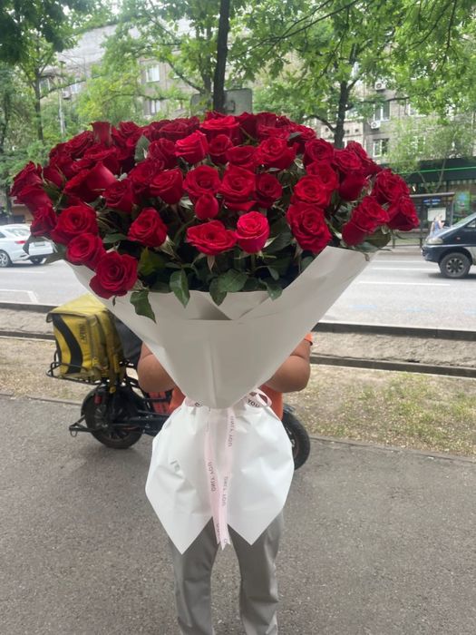 101 роза метровые 37000тг!