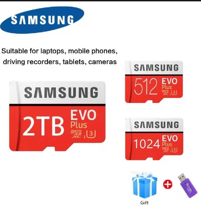 Samsung EVO Plus 2TB MicroSDXC Micro SD Class 10 UHS-I U3 HD 4K Memory Card с безплатна доставка до Speedy автомат