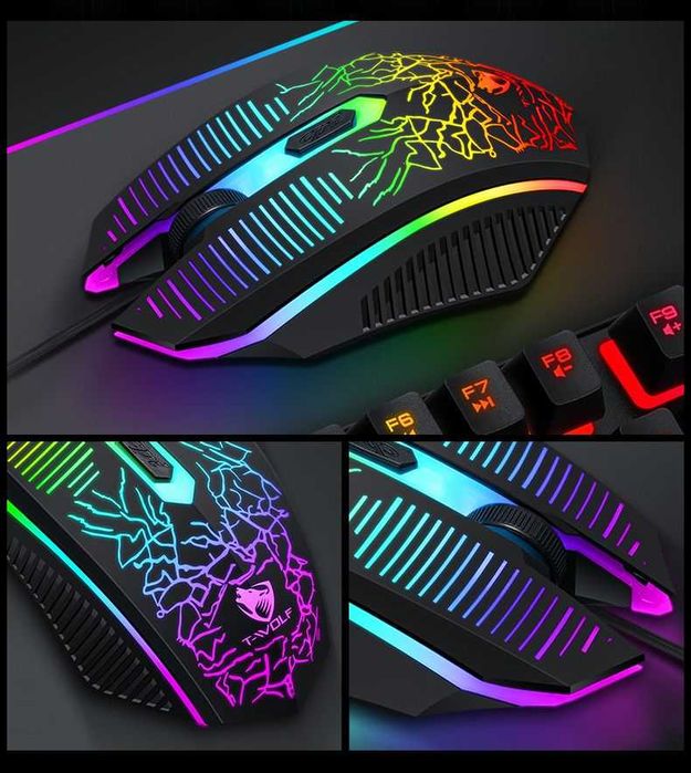 Комплект 4 в 1 клавиатура+наушник+мышка+коврик