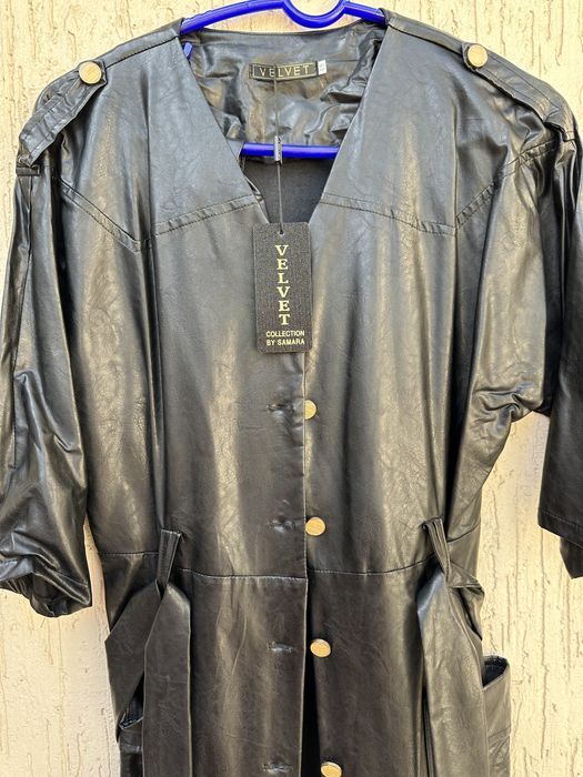 Кожаное платье халат