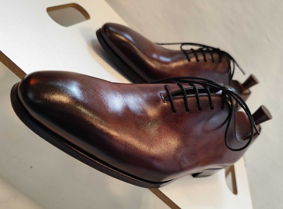 Pantofi wholecut 40 40.5 de lux Magnanni lucrati manual piele naturala