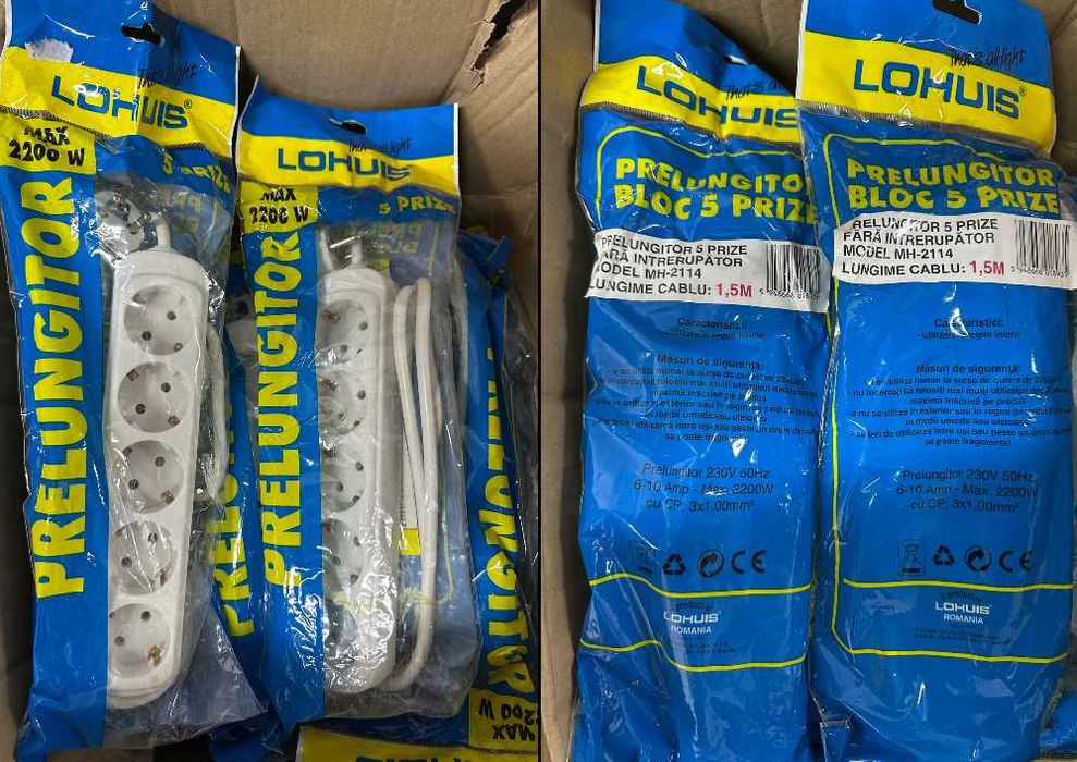 Prelungitoare cu cablu de diverse lungimi – lichidare stoc - pachet