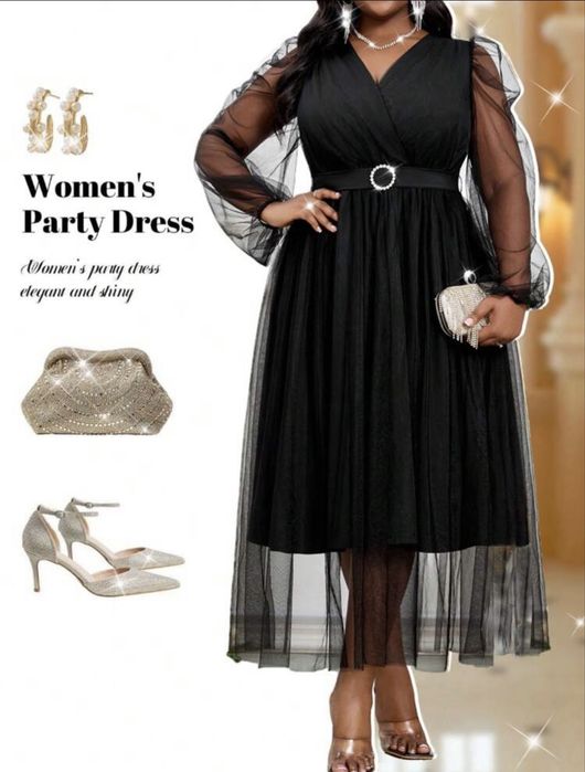 Rochie midi neagra 2XL marime mare