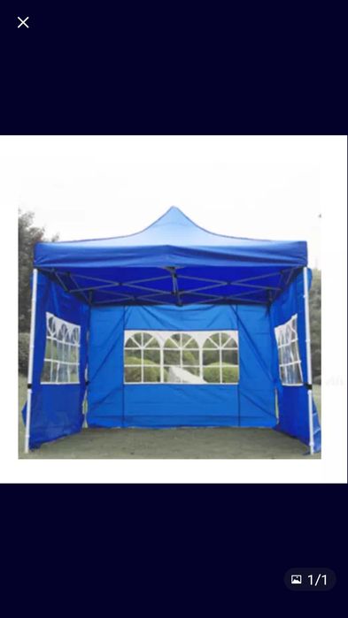 Cort pavilion pliabil gradina camping 3m x 3m Verde Alb Albastru Rosu