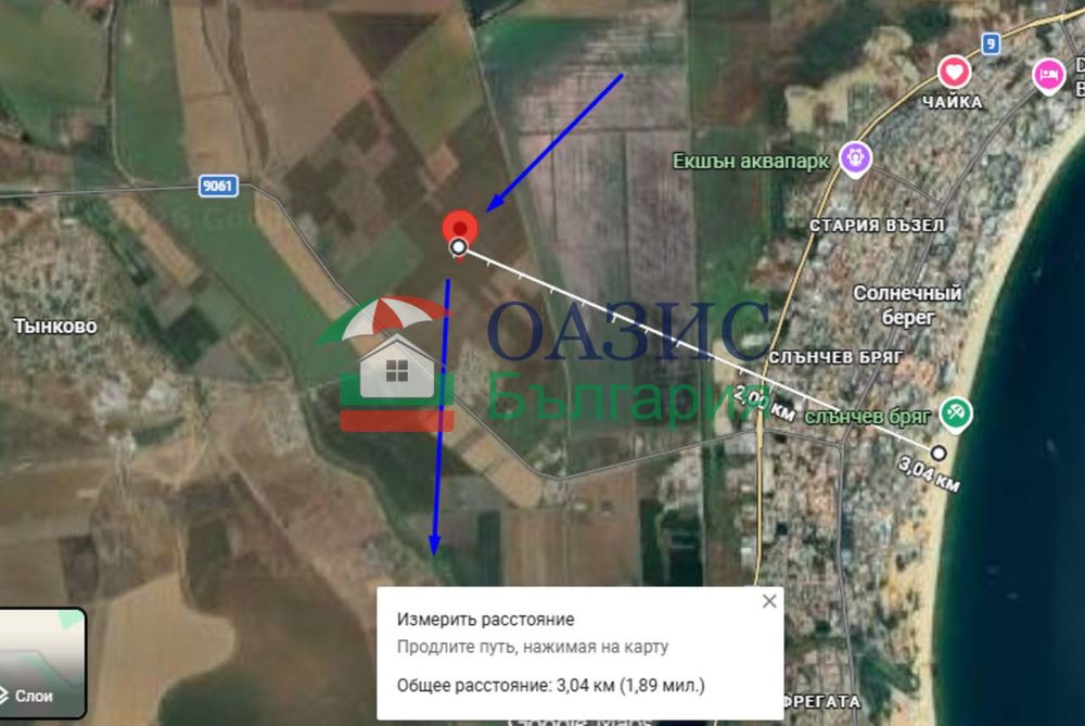 Парцел в УПИ местност Боруна, В С. Тинково, Общ. Несебър, 6013 кв. м., 284 085 евро,