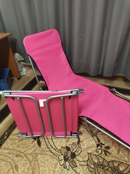 Сгъваеми шезлонги, стомана и текстил