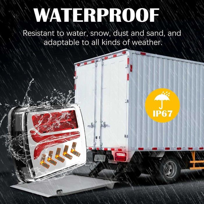 Безжични LED стопове,стоп светлина с магнит 12V-24V за ремареке/кемпер