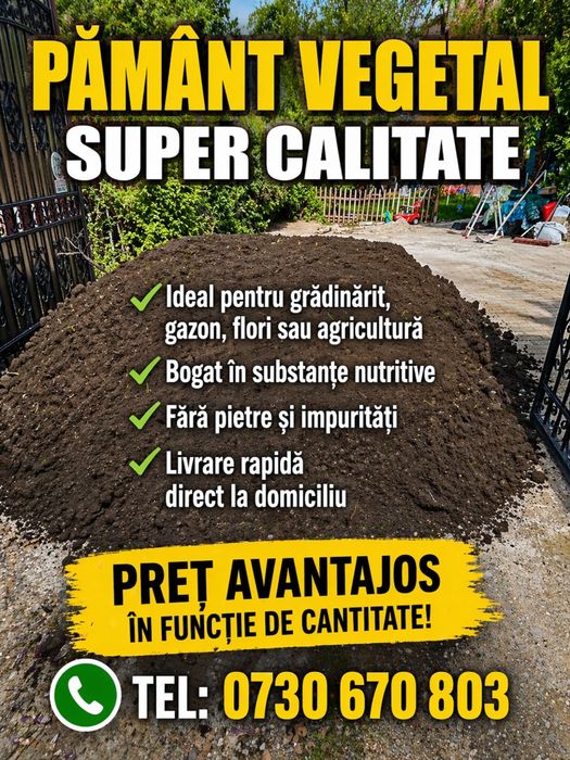 Pamant  vegetal de flori/pamant de gradina-bragadiru-clinceni-buda-cornetu-mihailesti-ciorogarla-domnesti