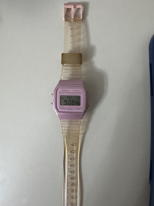 Часы casio розовые  F-91WS-4EF
