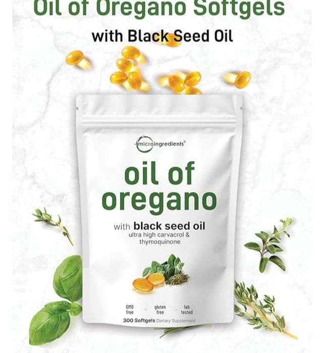 Oil of oregano,black seed oil, 300 ta softgel, масло орегано, Amerika