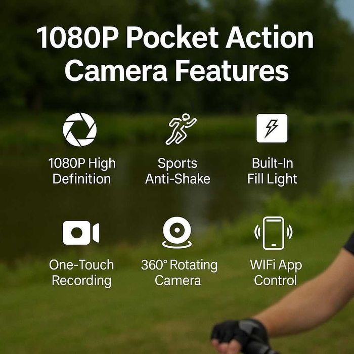 Acuvar Mini Clip-On телесна камера 1080P с 360°