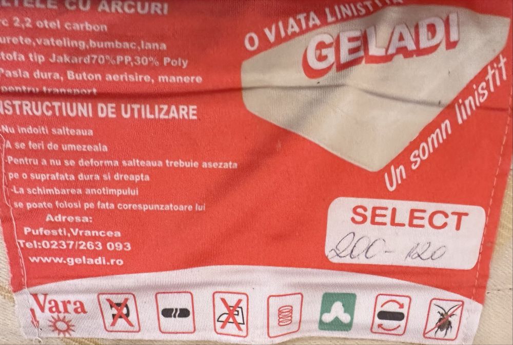 Saltea Geladi 200x120 cm.