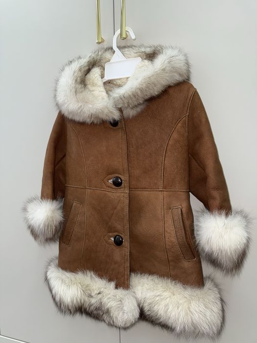 Дубленка для девочек 4-5-6 лет, Полностью натуральная