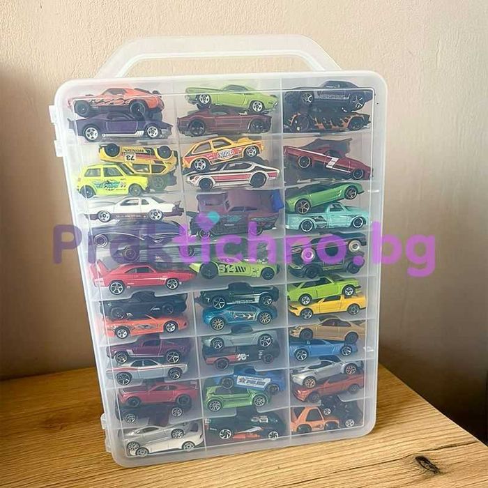 Преносимо куфарче рафт за подреждане на колички, 46 отделения