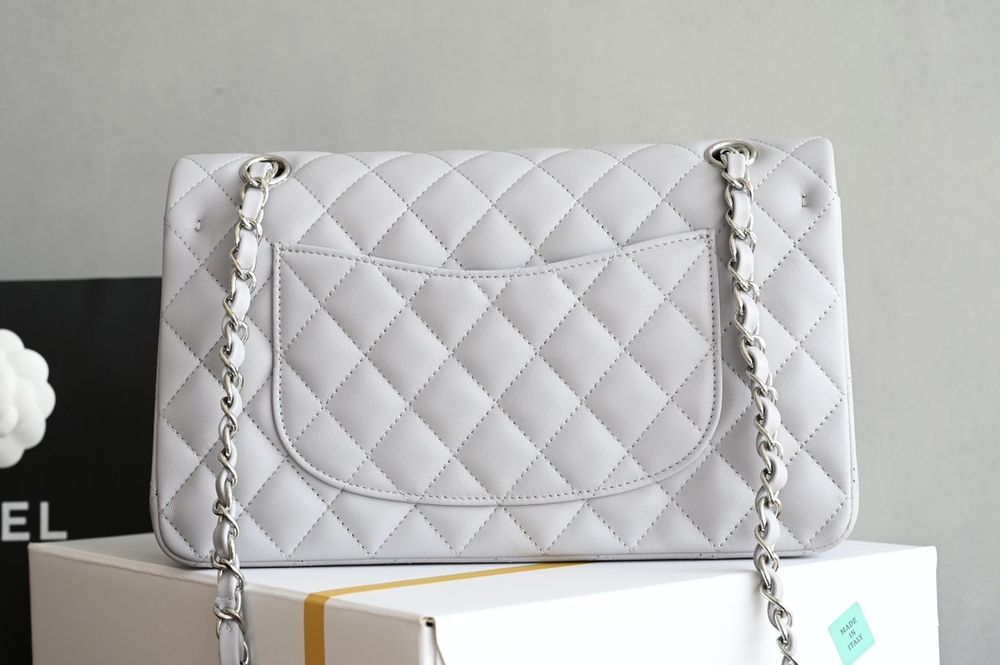 Geanta Chanel classic 25cm, platinum, tip Premium