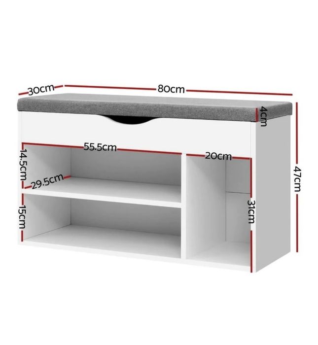 Обувница коричневая 80*30*47