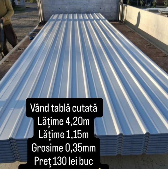 Vând tablă cutată h35 preț  bomba⁉️⁉️⁉️⁉️⁉️
3metri 
4,20metri lungime