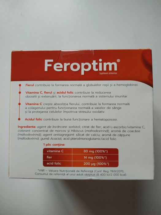 Feroptim, 60 plicuri, Zdrovit supliment alimentar