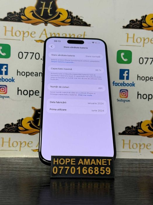 Hope Amanet P10/iPHONE 15 PRO MAX 512 GB BATERIE 86